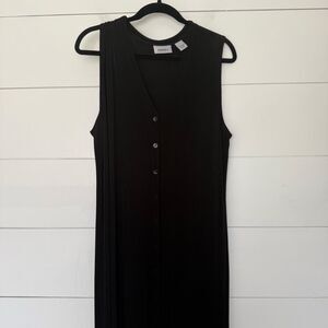 Chico’s Women’s 3 Black Sleeveless Tank Dress Maxi Stretchy Travelers